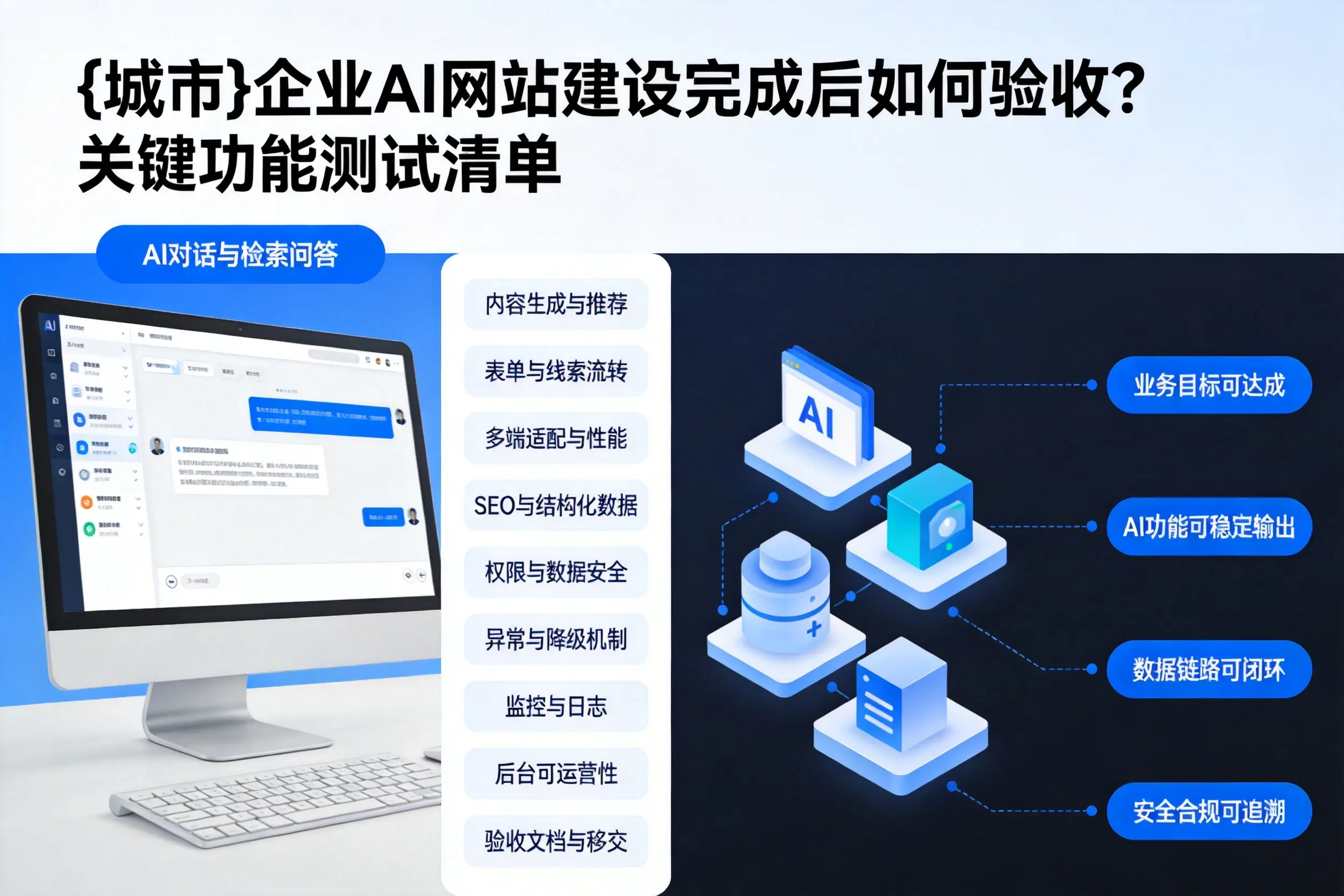 龙岩企业AI网站建设完成后如何验收?关键功能测试清单