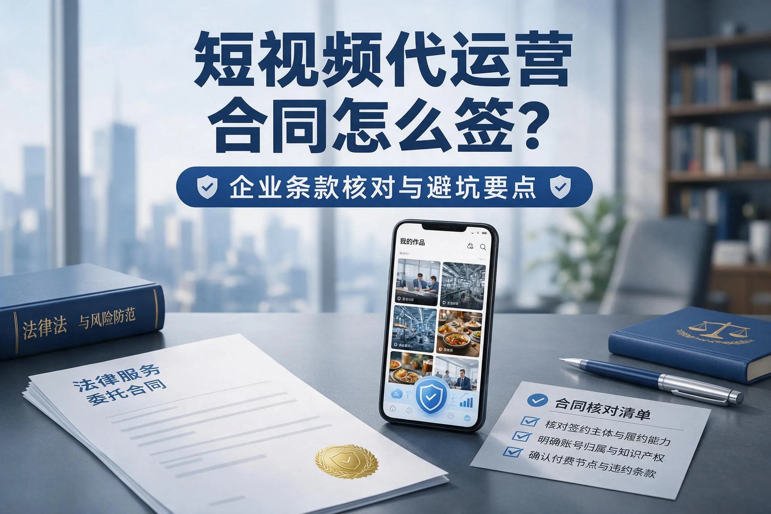 短视频代运营合同怎么签？龙岩企业条款核对与避坑要点