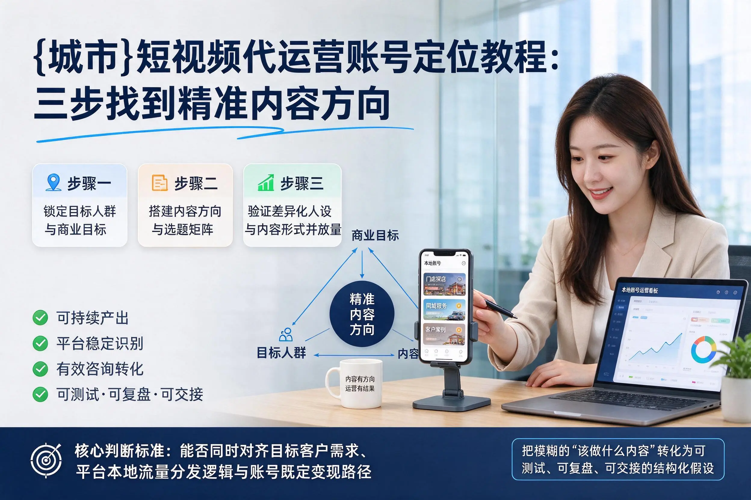 龙岩短视频代运营账号定位教程:三步找到精准内容方向