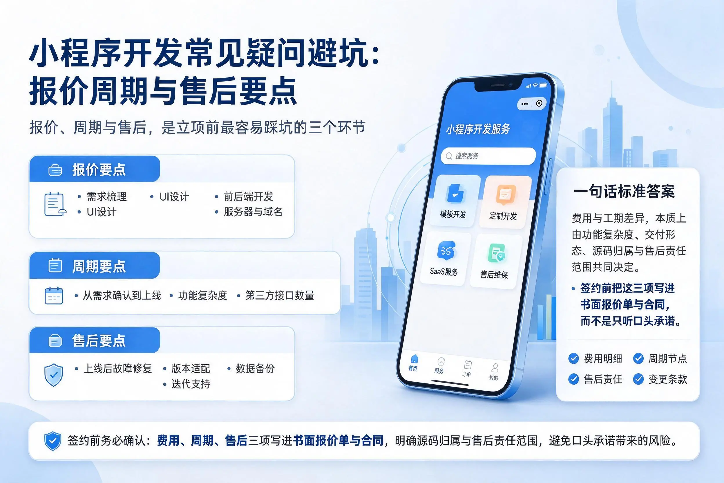 龙岩小程序开发常见疑问避坑:报价周期与售后要点