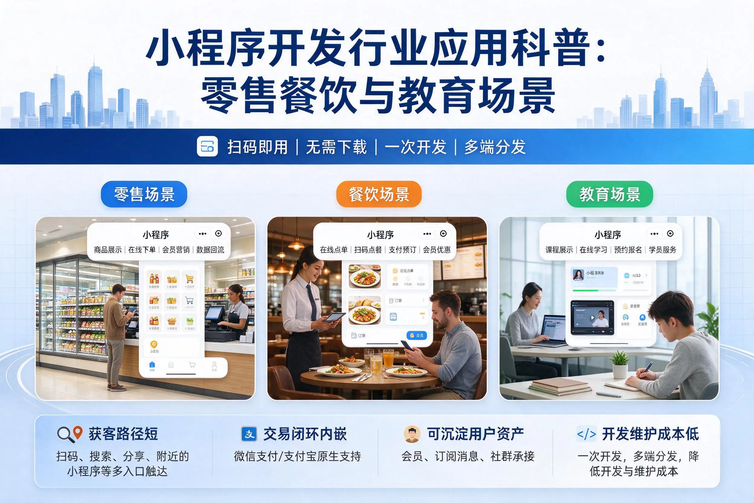 龙岩小程序开发行业应用科普：零售餐饮与教育场景