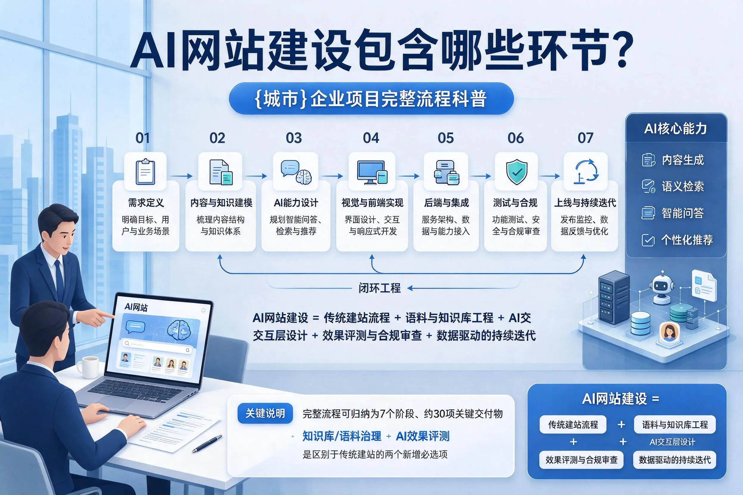 AI网站建设包含哪些环节?龙岩企业项目完整流程科普