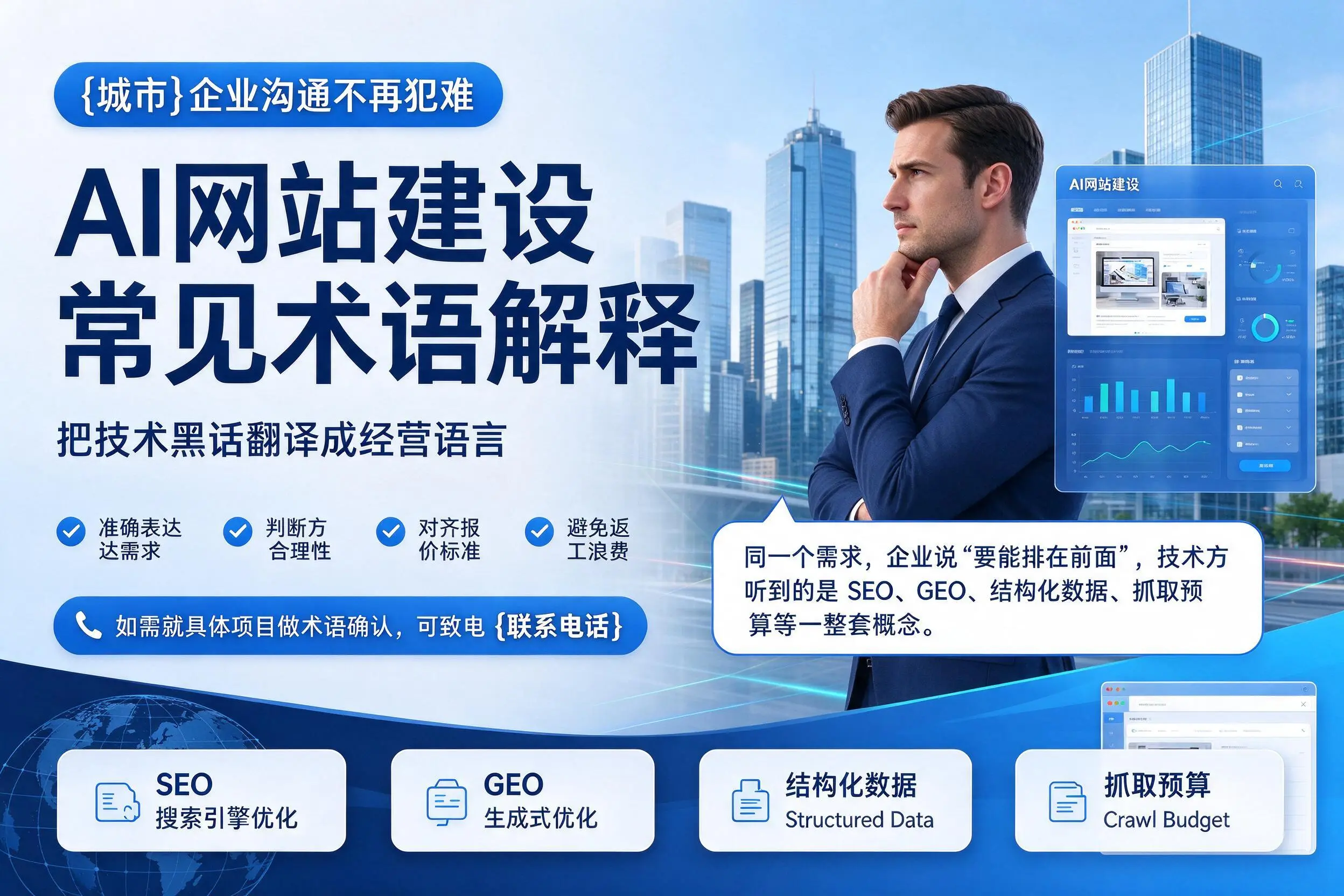 AI网站建设常见术语解释，龙岩企业沟通不再犯难