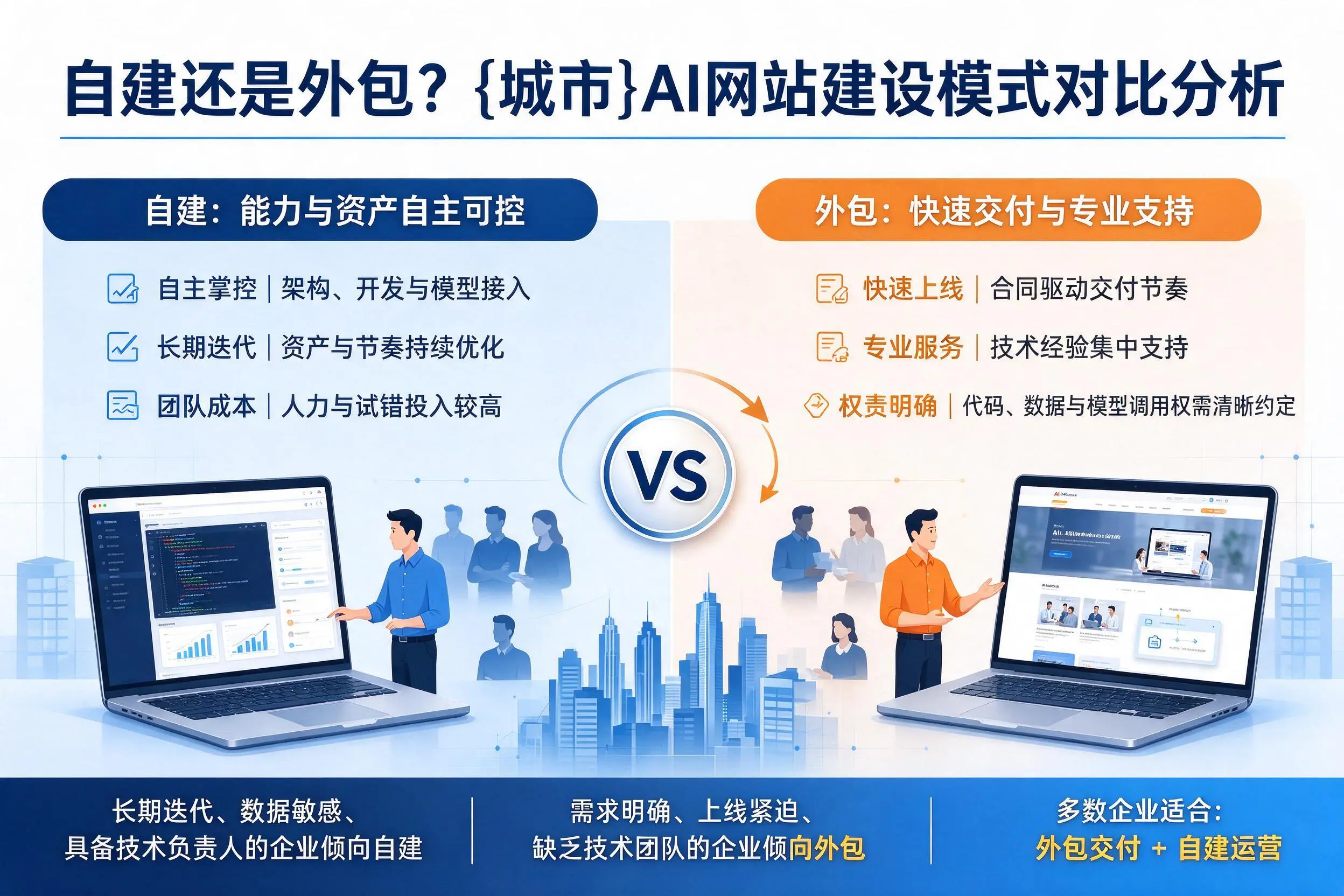 自建还是外包？龙岩AI网站建设模式对比分析