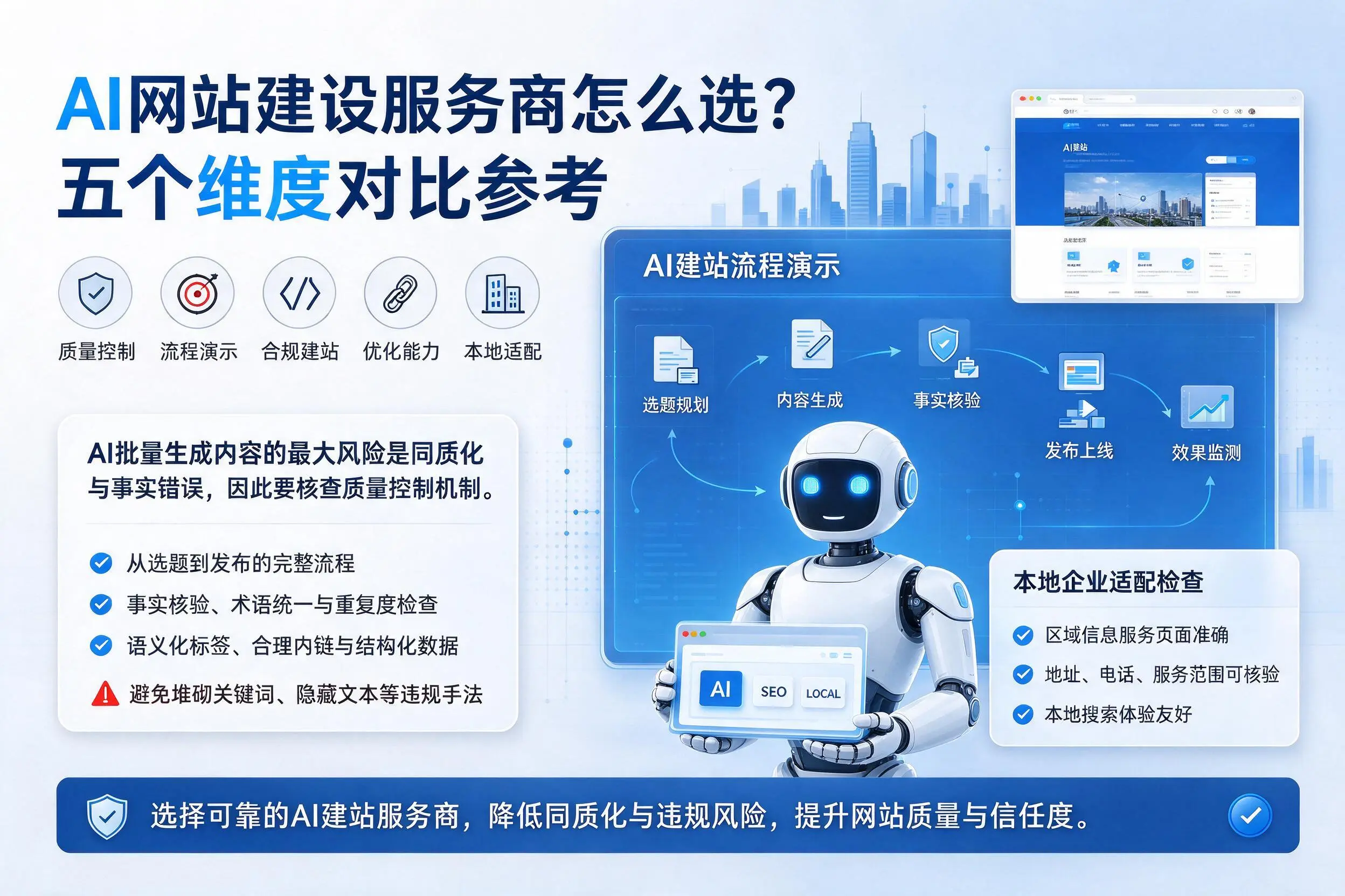 龙岩AI网站建设服务商怎么选?五个维度对比参考